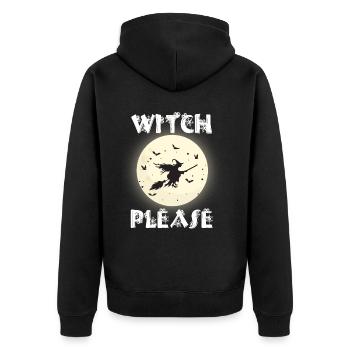 Witch Halloween Party Bat Bite Nightmare Fröh - Unisex Premium Organic Zip Hoodie - black - Back - Nico (187cm)