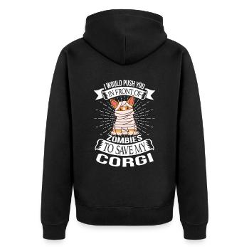 Corgi Halloween Party Mummy Costume Dog Lovers - Veste à capuche bio Premium Unisexe - noir - Dos - Nico (187cm)