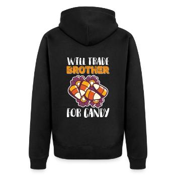 Hexenkönigin Halloween Party Nightmare Scary Hexen - Unisex Premium Bio Zip Hoodie - Schwarz - Hinten - Nico (187cm)