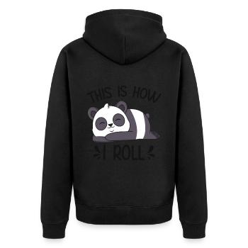 Panda Gaming Retro Cute Pandas Animal Lovers - Unisex Premium Organic Zip Hoodie - black - Back - Nico (187cm)