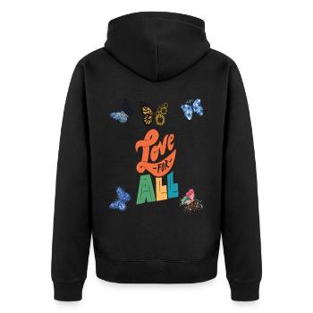 Butterfly Love All Motivational Saying with Butter - Unisex Premium Organic Zip Hoodie - black - Back - Nico (187cm)