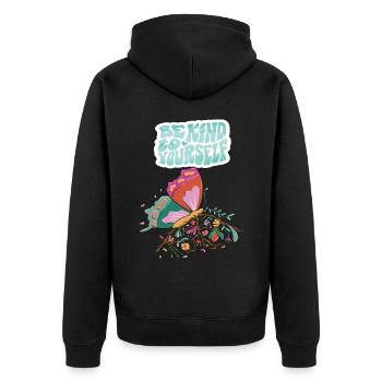 Soyez gentil papillon Motivation Dicton avec Butterf - Veste à capuche bio Premium Unisexe - noir - Dos - Nico (187cm)