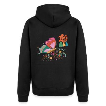 Butterfly Love All Citation de motivation avec Butterf - Veste à capuche bio Premium Unisexe - noir - Dos - Nico (187cm)