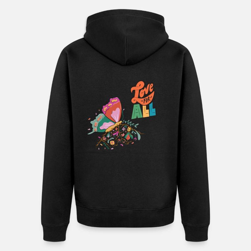 Butterfly Motivation Papillons mignons - Veste à capuche bio Premium Unisexe - noir