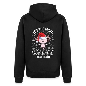 Axolotl Chapeau de Noël Joyeux Noël - Veste à capuche bio Premium Unisexe - noir - Dos - Nico (187cm)