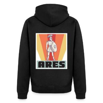 Ares Greece God Greek mythology Anti - Unisex Premium Organic Zip Hoodie - black - Back - Nico (187cm)