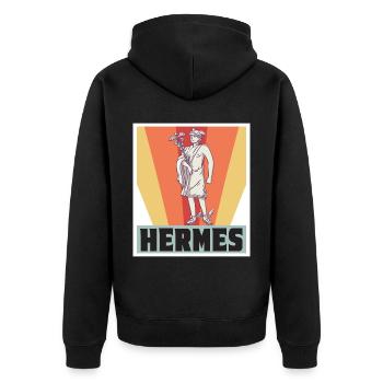 Hermes Greece God Greek mythology - Unisex Premium Organic Zip Hoodie - black - Back - Nico (187cm)