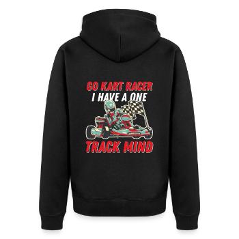 Go Kart Home Racer Lap Race Speed Re - Unisex Premium Organic Zip Hoodie - black - Back - Nico (187cm)