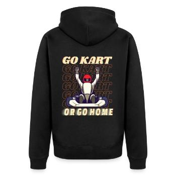 Go-Kart Racer Lap Race Track Racing Fun - Unisex Premium Organic Zip Hoodie - black - Back - Nico (187cm)