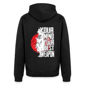 Samouraï Guerriers Japonais Ninja Épée Katana - Veste à capuche bio Premium Unisexe - noir - Dos - Nico (187cm)