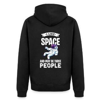 Space Astronaut Planets Solar System Galaxy M - Unisex Premium Organic Zip Hoodie - black - Back - Nico (187cm)