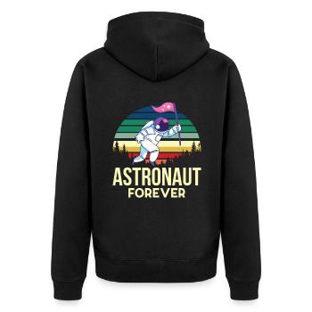 Astronaute de l’espace Rétro planète système solaire Gal - Veste à capuche bio Premium Unisexe - noir - Dos - Nico (187cm)