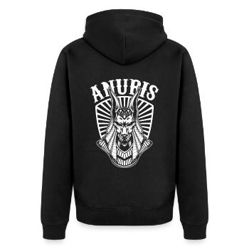 Anubis Egypt God of Dead Ägyptologe Pyramiden Souv - Unisex Premium Bio Zip Hoodie - Schwarz - Hinten - Nico (187cm)