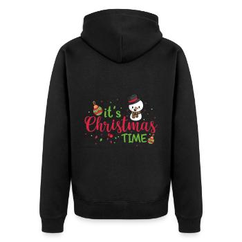 Christmas Snowman Christmas Pear Gingerbread - Unisex Premium Organic Zip Hoodie - black - Back - Nico (187cm)