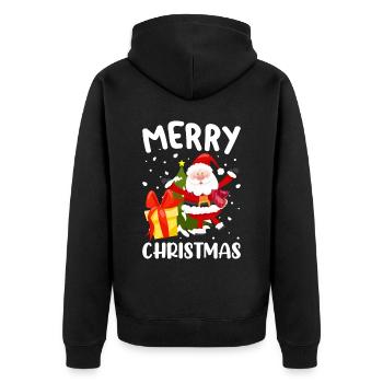 Saint Christmas Tree Snow-Christmas-Snowf - Unisex Premium Organic Zip Hoodie - black - Back - Nico (187cm)