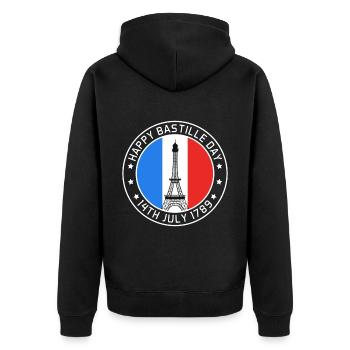 Paris Happy Holiday France Tour Eiffel Sou - Veste à capuche bio Premium Unisexe - noir - Dos - Nico (187cm)