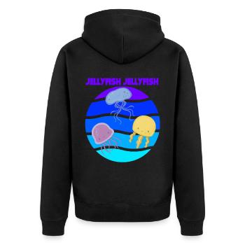 Jellyfish Sea Underwater Ocean Animals Fish - Unisex Premium Organic Zip Hoodie - black - Back - Nico (187cm)