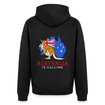 Australia calls cute kangaroo outback kangaroos - Unisex Premium Organic Zip Hoodie - black - Back - Nico (187cm)