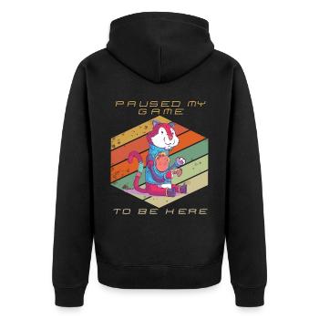 Gamer a mis en pause mon jeu Jeux vidéo Retro Gaming Funn - Veste à capuche bio Premium Unisexe - noir - Dos - Nico (187cm)