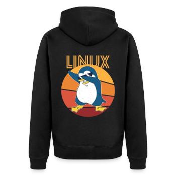 Linux Admin Cool Penguin Nerd Informatics - Veste à capuche bio Premium Unisexe - noir - Dos - Nico (187cm)