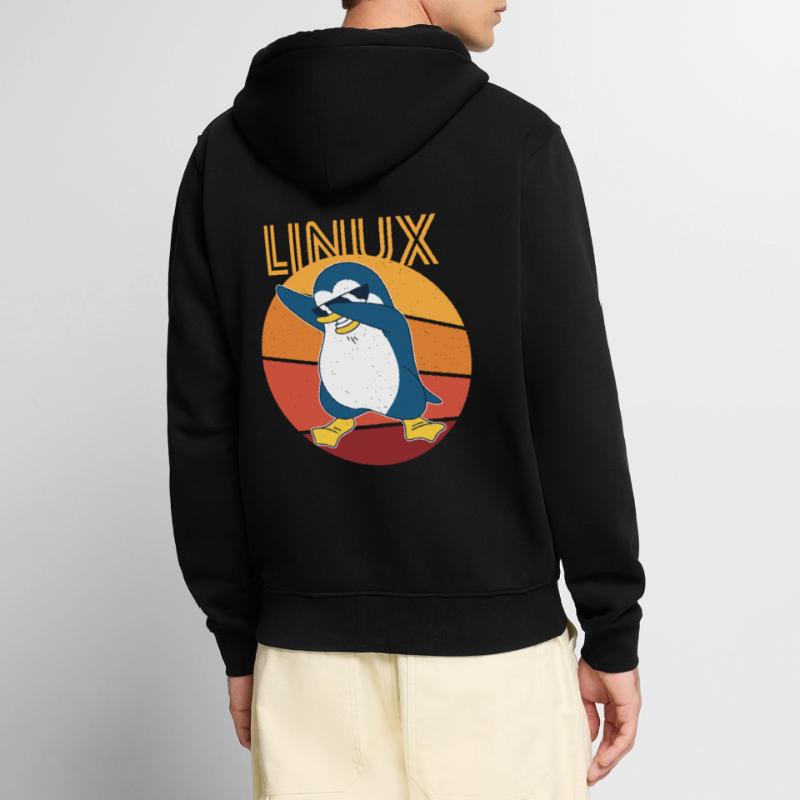 Linux Admin Cool Penguin Nerd Informatics Veste à capuche bio Premium Unisexe