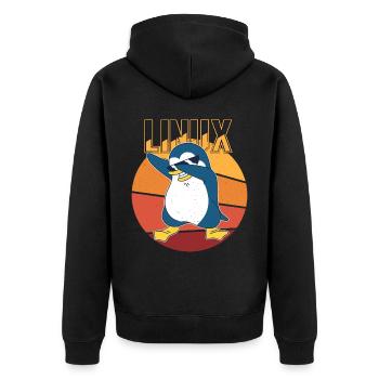Linux Root Admin Cool Penguin Informatics Nerd - Veste à capuche bio Premium Unisexe - noir - Dos - Nico (187cm)