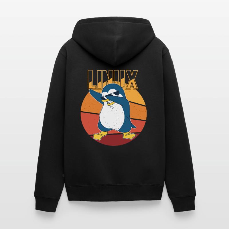 Linux Root Admin Cool Penguin Informatics Nerd Unisex Premium Bio Zip Hoodie