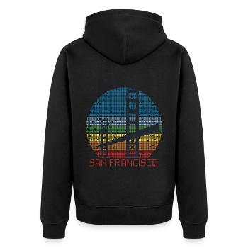Golden Gate Bridge San Francisco Souvenir Californie - Veste à capuche bio Premium Unisexe - noir - Dos - Nico (187cm)