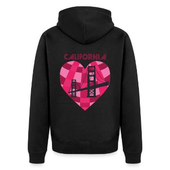 Cœur de San Francisco Golden Gate Bridge Calife d’amour - Veste à capuche bio Premium Unisexe - noir - Dos - Nico (187cm)