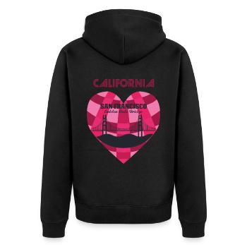 California Retro San Francisco Golden Gate Bridge - Veste à capuche bio Premium Unisexe - noir - Dos - Nico (187cm)