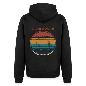 Californie Amour San Francisco Coeur Golden Gate B - Veste à capuche bio Premium Unisexe - noir - Dos - Nico (187cm)