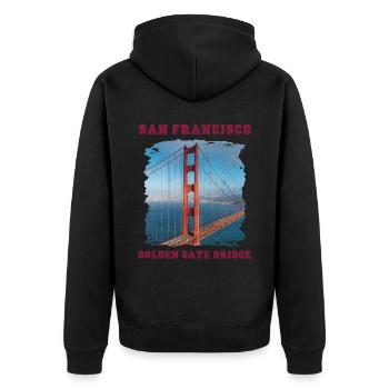 Golden Gate Bridge Souvenir San Francisco Californie - Veste à capuche bio Premium Unisexe - noir - Dos - Nico (187cm)