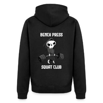 Bench Press Squad Club Workout Grim Reaper Training - Veste à capuche bio Premium Unisexe - noir - Dos - Nico (187cm)
