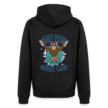Bench Press Squad Club Bull Workout Entraînement en force - Veste à capuche bio Premium Unisexe - noir - Dos - Nico (187cm)