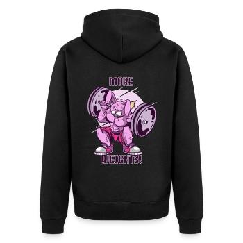 Gym Lapin Plus de musculations Motivati - Veste à capuche bio Premium Unisexe - noir - Dos - Nico (187cm)