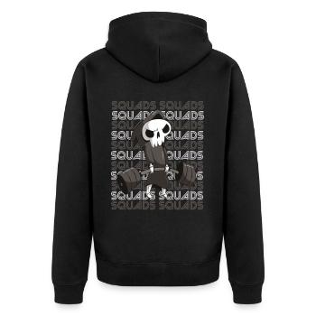 Todesschwadronen Training Motivation Kreuzheben Fi - Unisex Premium Bio Zip Hoodie - Schwarz - Hinten - Nico (187cm)