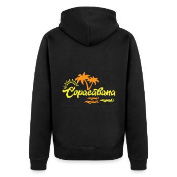 Beach Copacabana Rio Palms Summer Sun Waves U - Unisex Premium Organic Zip Hoodie - black - Back - Nico (187cm)