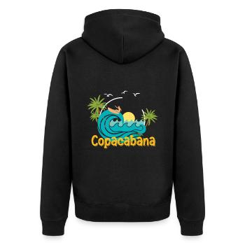 Beach holiday Copacabana Palms Summer Waves Brasi - Unisex Premium Organic Zip Hoodie - black - Back - Nico (187cm)