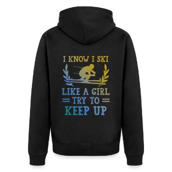 Skiez comme une fille - Veste à capuche bio Premium Unisexe - noir - Dos - Nico (187cm)