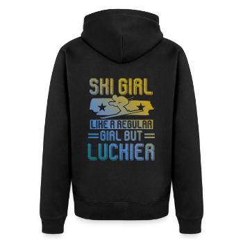 Ski filles - Veste à capuche bio Premium Unisexe - noir - Dos - Nico (187cm)