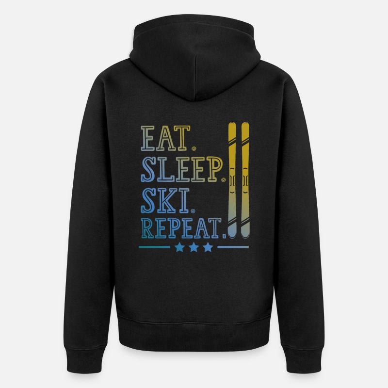 manger dormir ski répéter - Veste à capuche bio Premium Unisexe - noir
