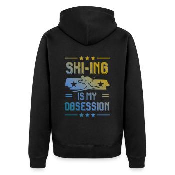 Ski Skiing - Veste à capuche bio Premium Unisexe - noir - Dos - Nico (187cm)