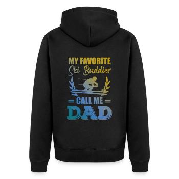ski freund papa - Unisex Premium Bio Zip Hoodie - Schwarz - Hinten - Nico (187cm)