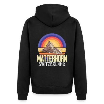 Alpes Suisse Cervin souvenir ski montagne - Veste à capuche bio Premium Unisexe - noir - Dos - Nico (187cm)