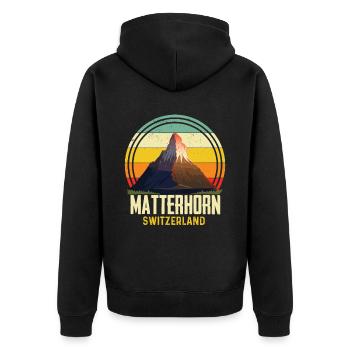 Cervin Suisse Alpes Souvenir Ski Zermatt Skif - Veste à capuche bio Premium Unisexe - noir - Dos - Nico (187cm)