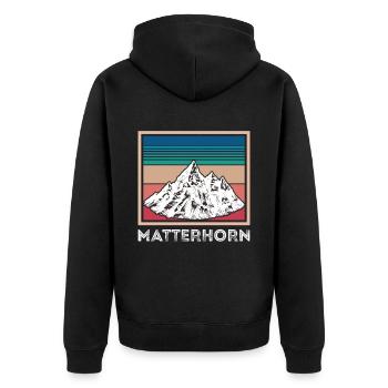 Alpen Cervin Suisse Souvenir Ski Zermatt Skif - Veste à capuche bio Premium Unisexe - noir - Dos - Nico (187cm)