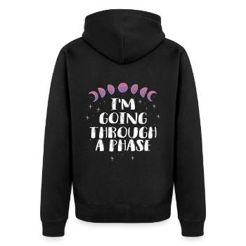 Phases de phase de lune du clair de lune - Veste à capuche bio Premium Unisexe - noir - Dos - Nico (187cm)