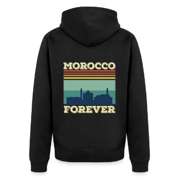 Maroc pour toujours Afrique Gibraltar Souv marocain - Veste à capuche bio Premium Unisexe - noir - Dos - Nico (187cm)