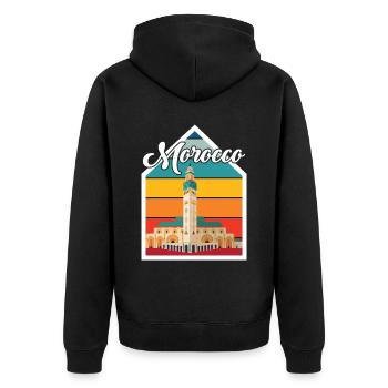 Afrique Souvenir Maroc Skyline Marok africain - Veste à capuche bio Premium Unisexe - noir - Dos - Nico (187cm)