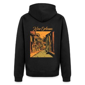 Nouvelle-Orléans Louisiane Souvenir Bourbon Street - Veste à capuche bio Premium Unisexe - noir - Dos - Nico (187cm)